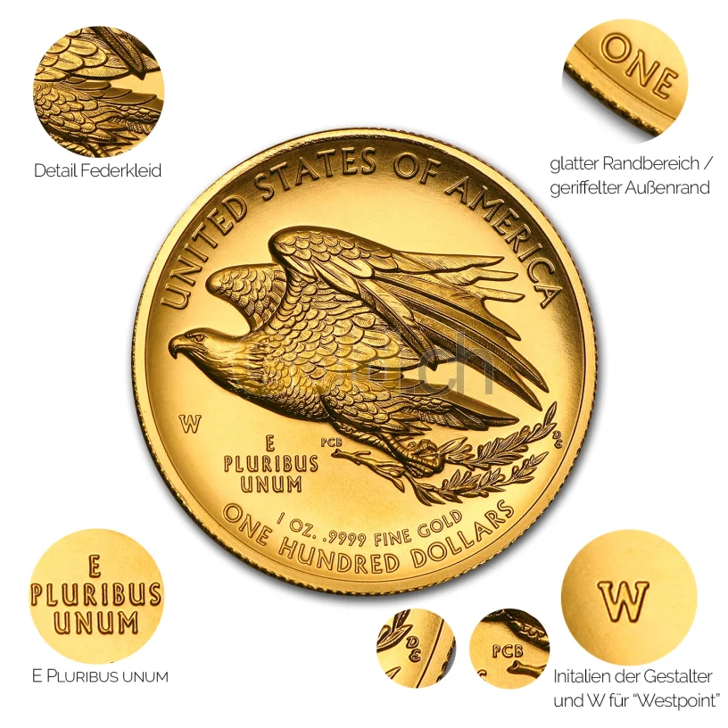 Goldmünze American Liberty 2015 - Details des Avers