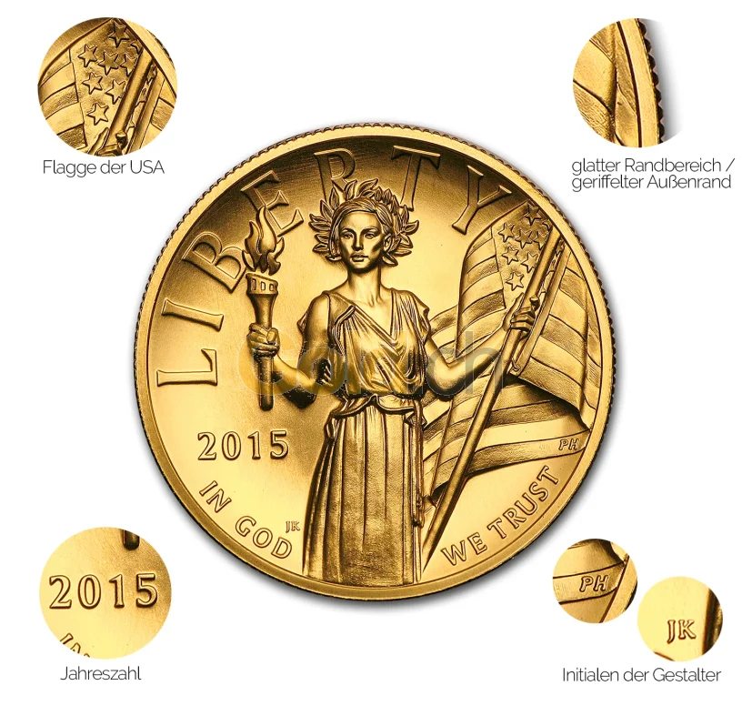 Goldmünze American Liberty 2015 - Details des Revers