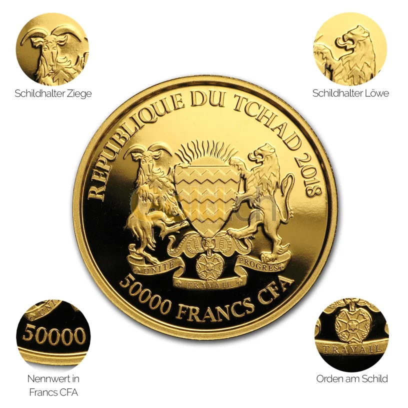 Goldmünze Mandala Serie - Details des Avers Goldmünze Mandala Serie - Details des Avers