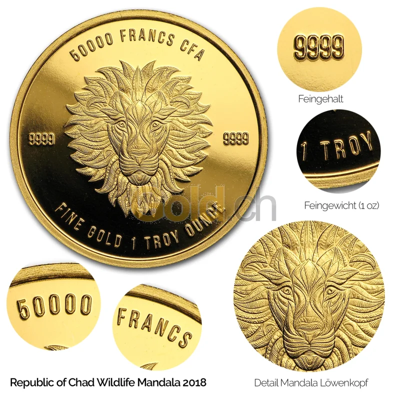 Goldmünze Mandala Serie - Details des Revers Goldmünze Mandala Serie - Details des Revers