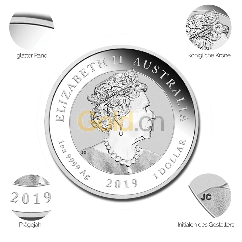 Silbermünze Double Dragon - Details des Avers Silbermünze Double Dragon - Details des Avers