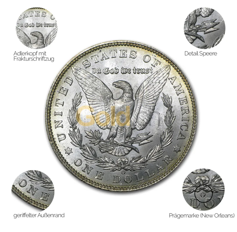 Silbermünze Morgan Dollar Beasts - Details des Revers