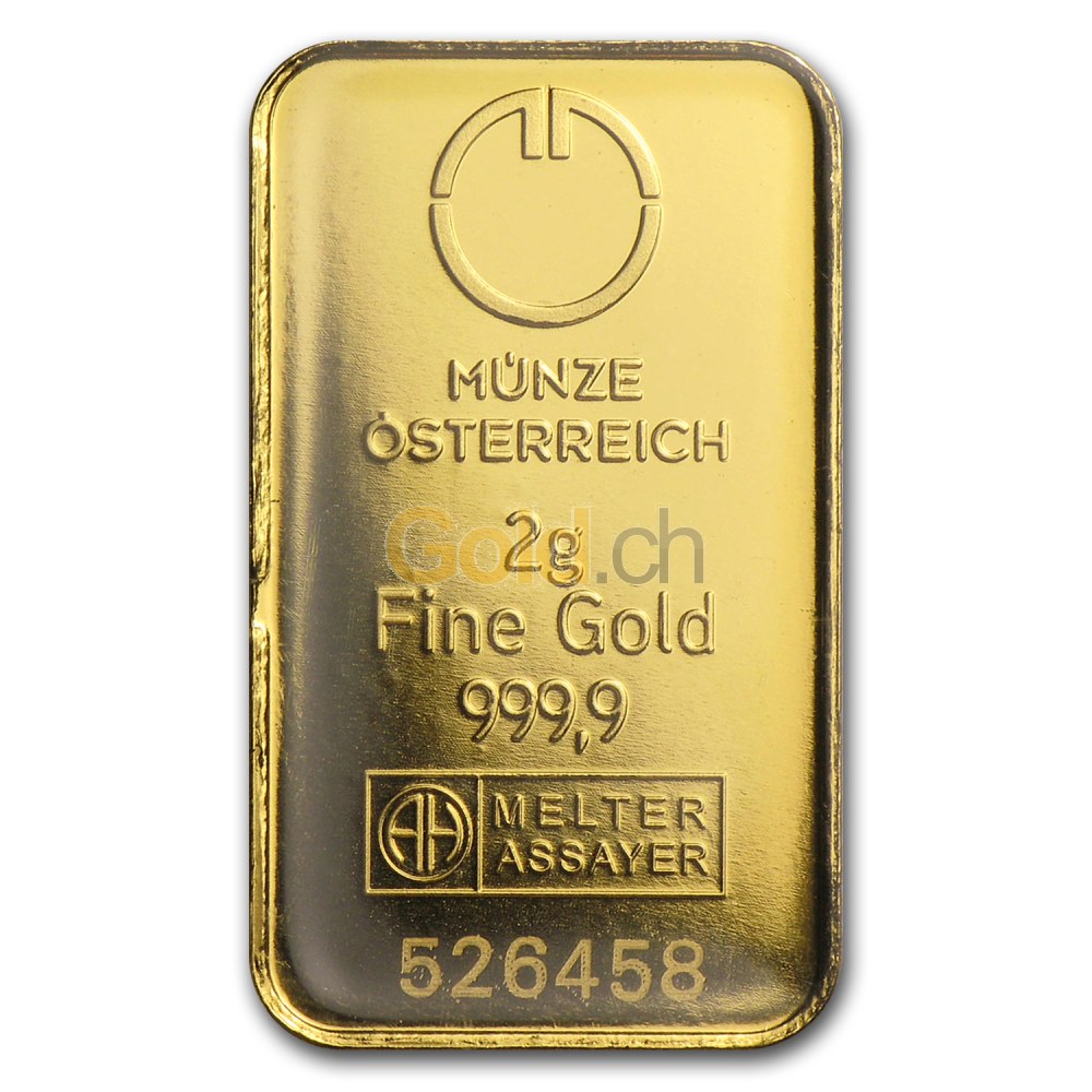 Goldbarren Preisvergleich: 2 Gramm Gold kaufen