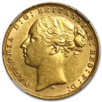 Gold Sovereign von 1871-1887 - Young Victoria - Avers