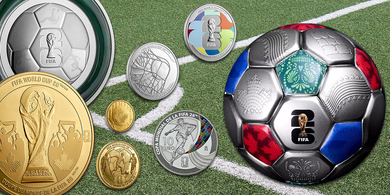 Münzneuheiten zum Start der Fußball-Weltmeisterschaft 2026