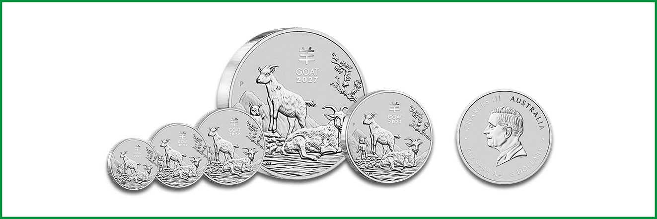 Bullionmünze Silber Lunar III Year of the Goat 2027
