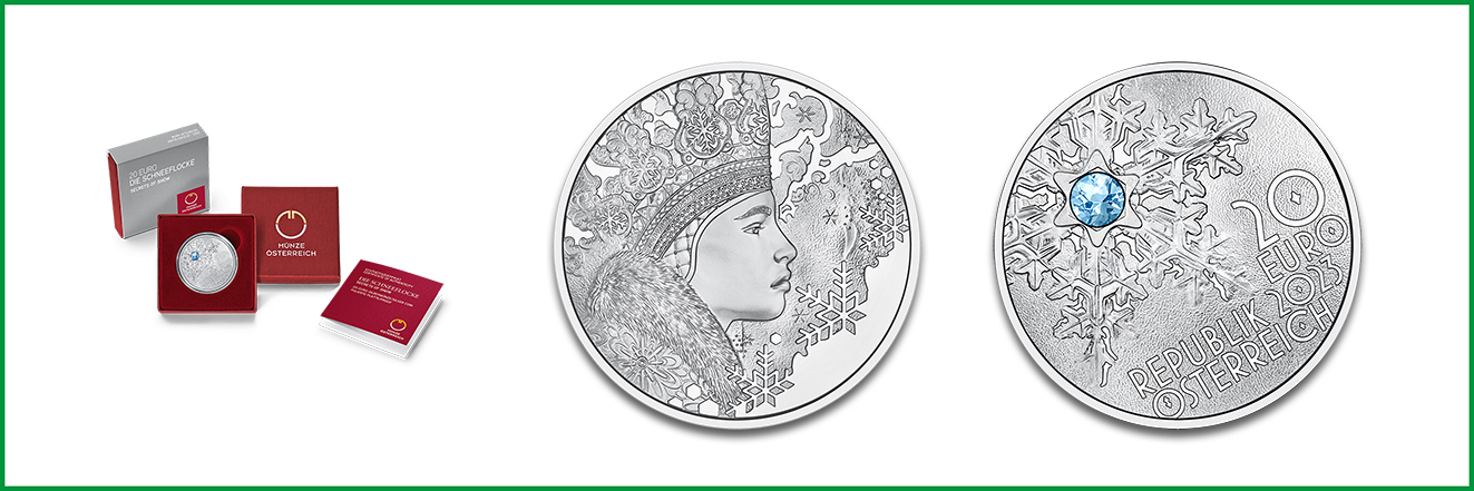 Silbermünze Schneeflocke, © Bildmotive: Münze Österreich